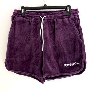 Raskol Apparel purple velour bodybuilding shorts XL 3.5" drawstring gym lifting